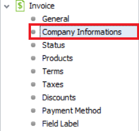 Setting up invoice 5